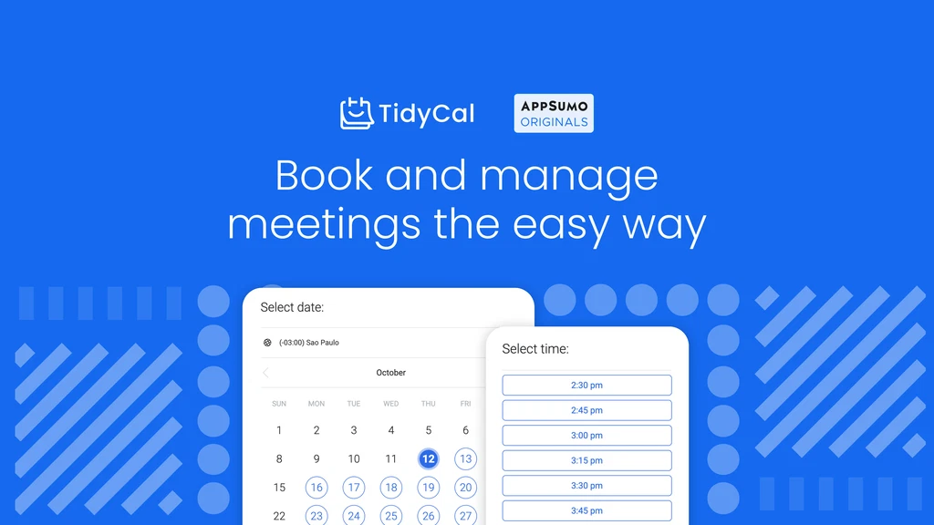 TidyCal is a scheduling app that makes it easy to manage your calendar and get more bookings for any kind of meeting.