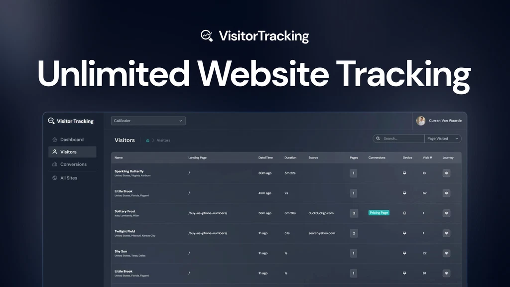 Visitor Tracking: Unlimited Sites with Funnel and Conversion Insights