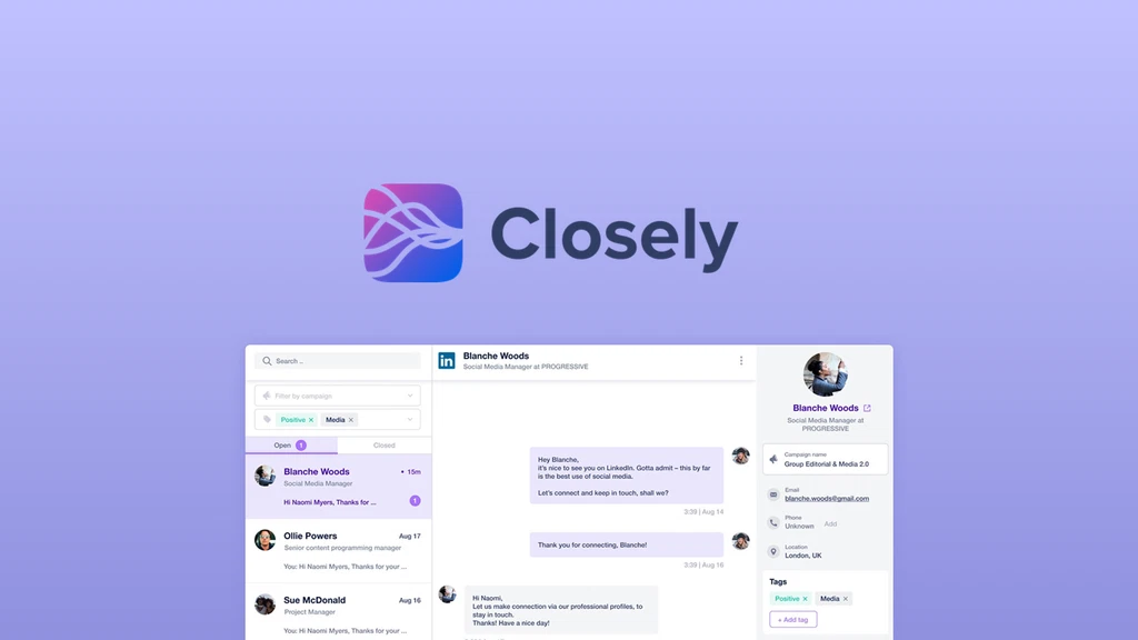 Closely: Automate LinkedIn and Email in One Place